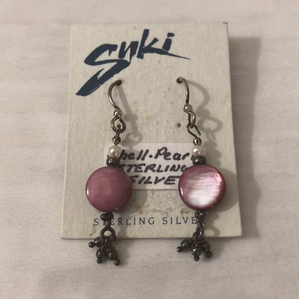 Suki Shell Pearl/Sterling Silver Pink Earrings